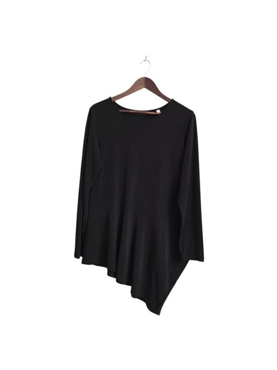Tahari Tops - Tahari Black Asymmetrical Long Sleeve Tunic Blouse Sz L